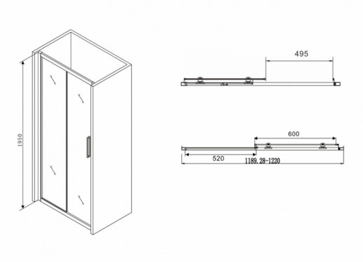 Душевая дверь ABBER Schwarzer Diamant AG30120BH