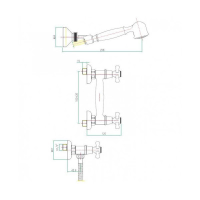 Fiore Margot 26ZZ0612 смеситель для душа, античная бронза