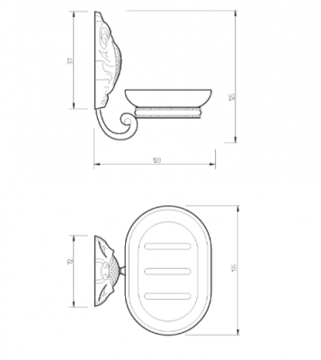 Мыльница настенная MIGLIORE Cleopatra 16623, бронза/прозрачное стекло