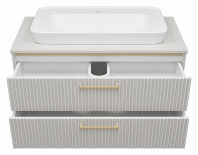 Тумба под раковину Brevita Elche 100 подвесная серый кашемир ELC-01100-0502Я