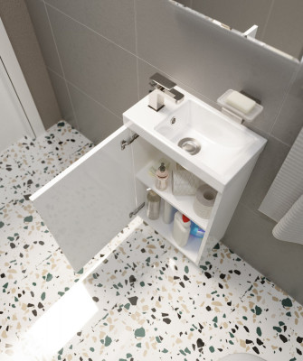 Тумба под раковину 1Marka Ноктюрн 40П 1д, мдф, Белый глянец 246х390х650 (У37625)