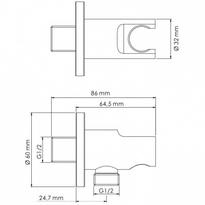 Шланговое подключение WasserKRAFT A099 хром