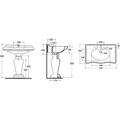 Раковина Migliore Impero 90 20789 белая прямоугольная