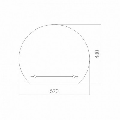 Зеркало округлое MIXLINE Елена 570х480 с полкой (525471)