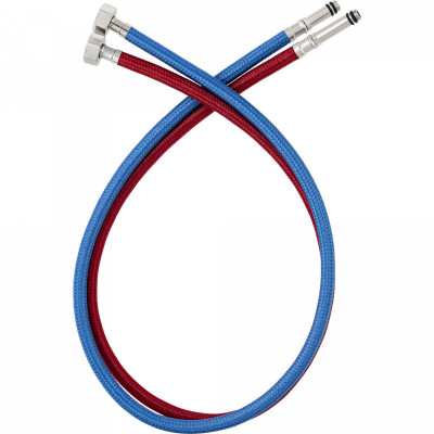 Гибкая подводка для смесителя Славен, нейлон, гайка 1/2" шутцер М10", 30/40, пара, 500 мм (СЛ-ЗП-008)