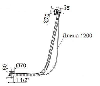 MIGLIORE Ricambi 20232 сливной и переливной гарнитур для ванны, 120 см, хром