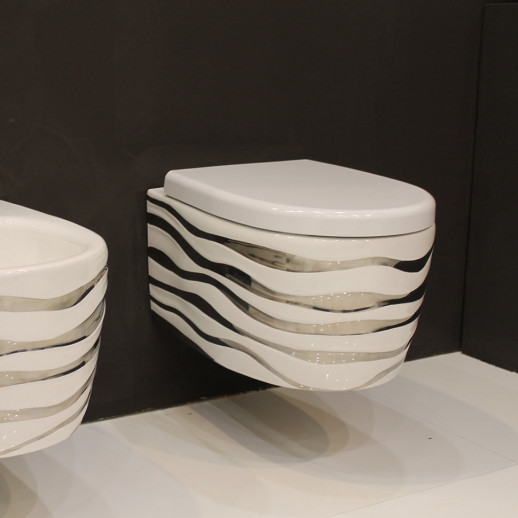CERAMICA ALA WAVE 23VSO/decor унитаз подвесной (чаша) 35 см х 51 см, белый/PLATIN