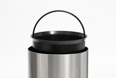 Урна для мусора Primanova LIMA металлическая круглая 36 л, 28,5х28,5х60 см нержавеющая сталь, пластик M-E24-K06