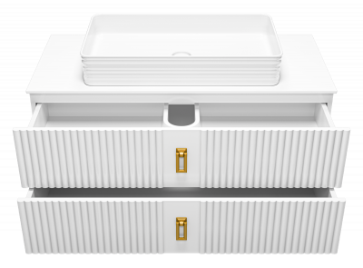 Тумба подвесная Brevita Sevilla 105 белая (SEV-09105-0102Я) с раковиной и столешницей