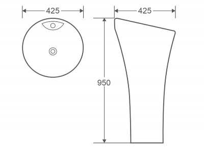 Раковина WeltWasser Telbach 007S GL-WT 42 10000005490 белый круглая