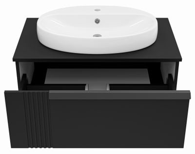 Тумба под раковину подвесная Brevita Savoy 800x500x336 черный (SAV-09080-0301Я)