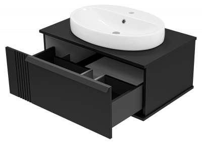 Тумба под раковину подвесная Brevita Savoy 800x500x336 черный (SAV-09080-0301Я)