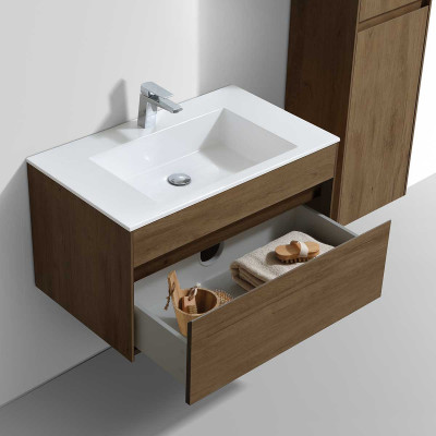 Тумба под раковину Vincea Chiara 800 подвесная 1 ящик soft-close, T.Oak VMC-2C800TO