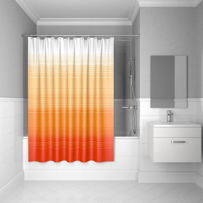 Штора для ванной комнаты IDDIS Horizon 200*200 см Orange Horizon (300P20RI11), стиль традиционный
