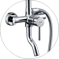 WasserKRAFT A14401 душевой комплект со смесителем для ванны, хром