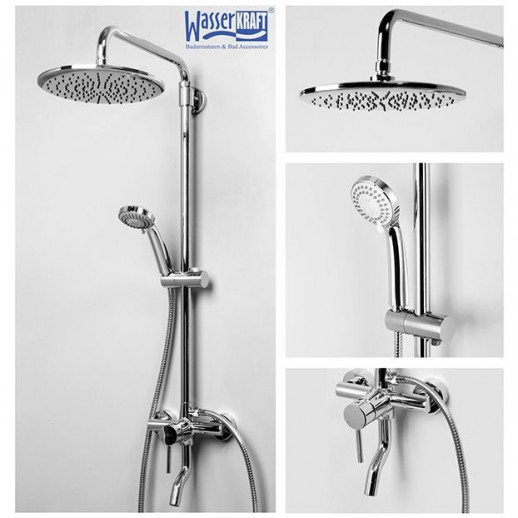 WasserKRAFT A14401 душевой комплект со смесителем для ванны, хром