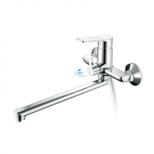 Смеситель для ванны Haiba HB22559 универсальный с душевым гарнитуром (латунь) хром