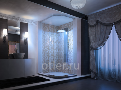Otler Sapphire SD32 круглый душ с подсветкой, синий, 32см