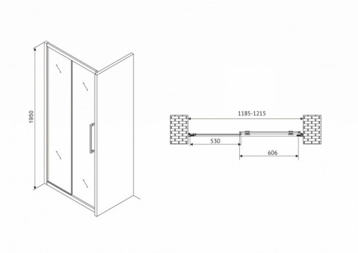 Душевая дверь ABBER Schwarzer Diamant AG30120H