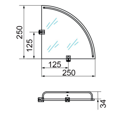 VERAGIO Gifortes Bronzo VR.GFT-9031.BR полка угловая, стекло матовое/бронза