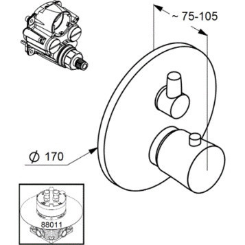 Смеситель для ванны KLUDI BALANCE хром черный матовый 528308775