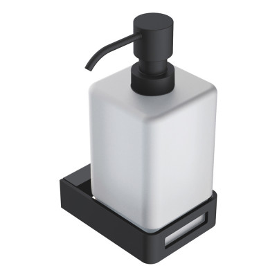 Дозатор для жидкого мыла Boheme Q 10957-B подвесной, черный матовый