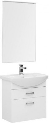 Мебель для ванной Aquanet Ирис 65 белый (2 ящика) напольная/подвесная (00198815)