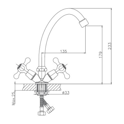 Кухонный смеситель Cron CN4008-2 хром
