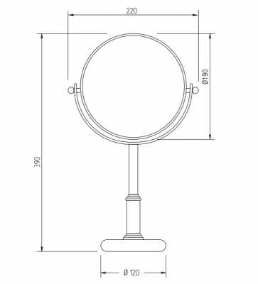 MIGLIORE Complementi 21978 зеркало оптическое настольное Jerri, хром