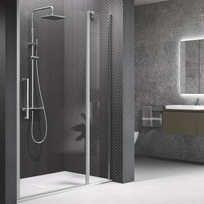 Душевая дверь Novellini Young 90 Y22P87-1K пр-ль хром стекло прозрачное