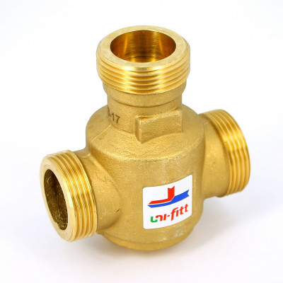 Клапан трехходовой термостатический 60?С Uni-Fitt Н 1"1/4 для напольных котлов боковое смешение Kvs 9 (359G6095)