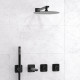 Встраиваемый комплект для ванны с верхней душевой насадкой, лейкой WasserKRAFT Fulda 5200 , черный  (A5251.300.301.219.258.302.242.217)