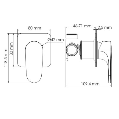 Смеситель для душа WasserKRAFT Neckar 2100 (2151), глянцевое золото