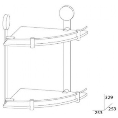 Artwelle Harmonie HAR 040 полка стеклянная угловая двойная 24 см, хром