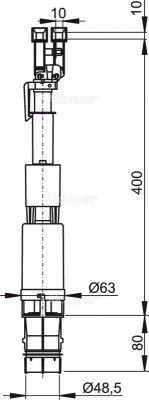 Сливной механизм для Slimmodul AlcaPlast A09B
