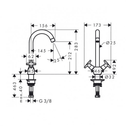 Hansgrohe Logis 71285000 смеситель для кухни, хром
