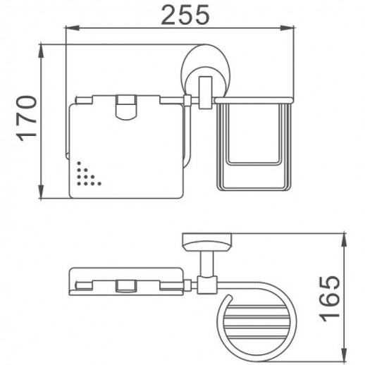 Держатель туалетной бумаги и освежителя воздуха Haiba HB1603-1 с крышкой (металл) хром