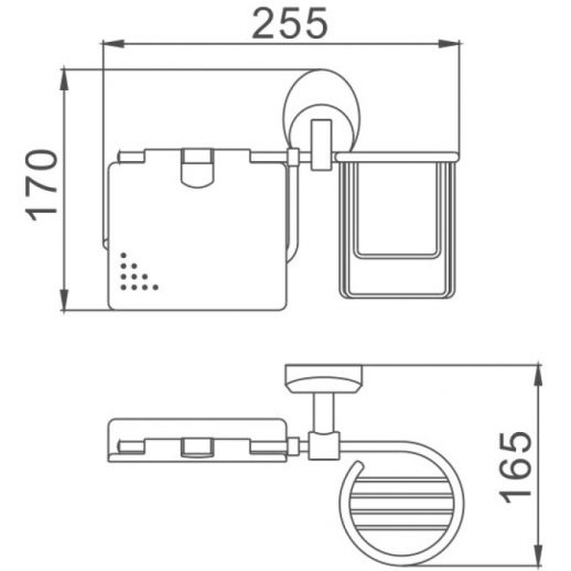 Держатель туалетной бумаги и освежителя воздуха Haiba HB1603-1 с крышкой (металл) хром
