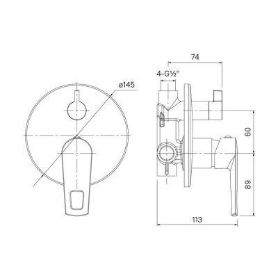 Смеситель для ванны с душем IDDIS Runo (RUNSB00i67), хром (снят с пр-ва)