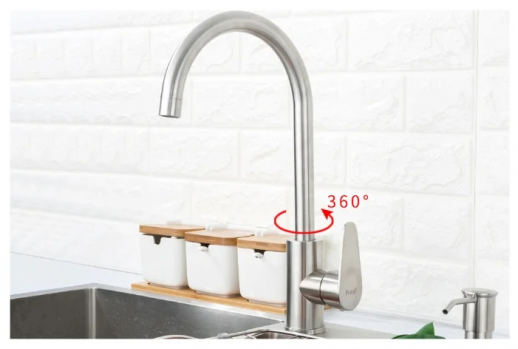 Смеситель для кухни Frap H48 F4048, нержавеющая сталь