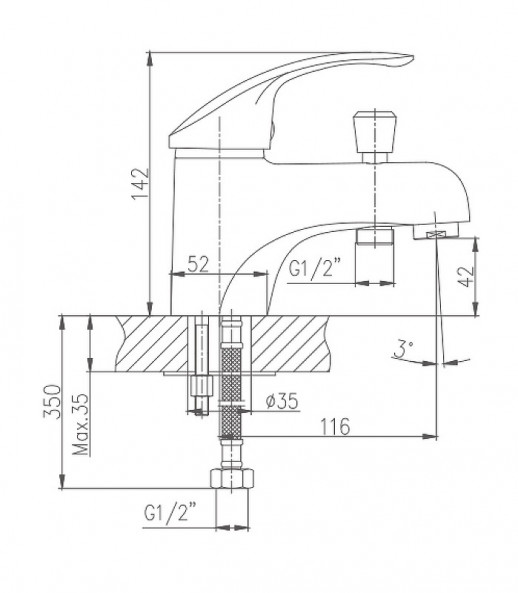 Смеситель для раковины Haiba HB1221 (латунь) хром