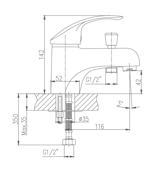 Смеситель для раковины Haiba HB1221 (латунь) хром