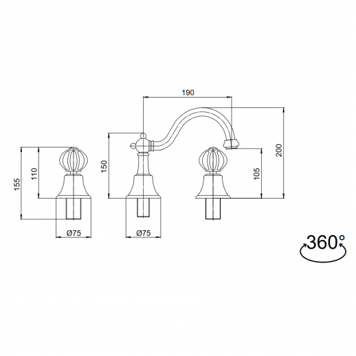 Migliore Olivia 19007 смеситель на раковину, хром/белый