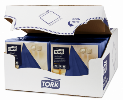 Салфетки Tork LinStyle, Premium, 39х39 см, 1 сл, 50 листов, темно-синие
