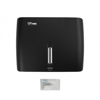 Диспенсер для бумажного полотенца на две пачки с ключом, пластиковый. Под Z салетки, черного  GFmark (9151)