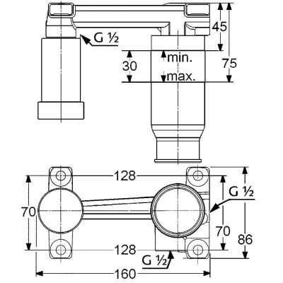 Внутренний механизм смесителя для раковины KLUDI 38242