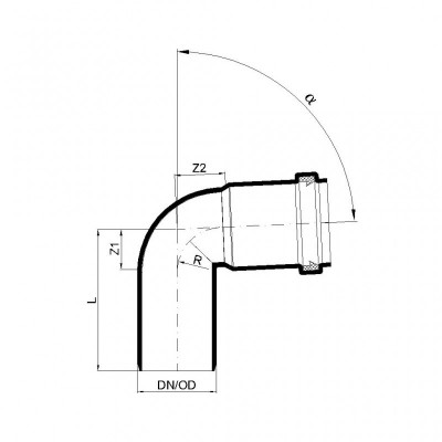 Отвод PKB DN110, 87,5°, синий POLOPLAST POLO-KAL NG (P2144)