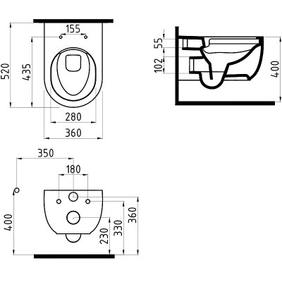 Унитаз Bien Vokha MDKA052N1VP0W5000 подвесной микролифт
