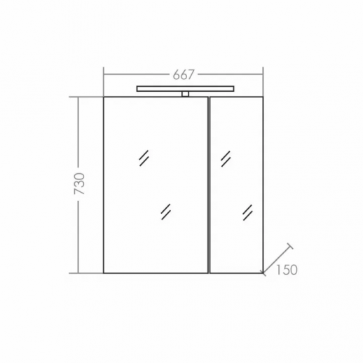 Зеркальный шкаф СаНта "Стандарт-70" свет