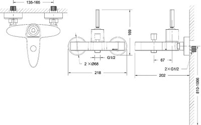 Смеситель для ванны Bravat Spring F679113C-01 хром